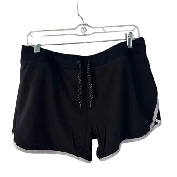 Endeavor Womens Black Running Shorts With White Trim & Drawstring Waist - Picture 1 of 3